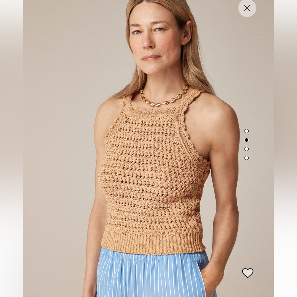 J. Crew Black Knit Tank Top- Montauk crochet tank top